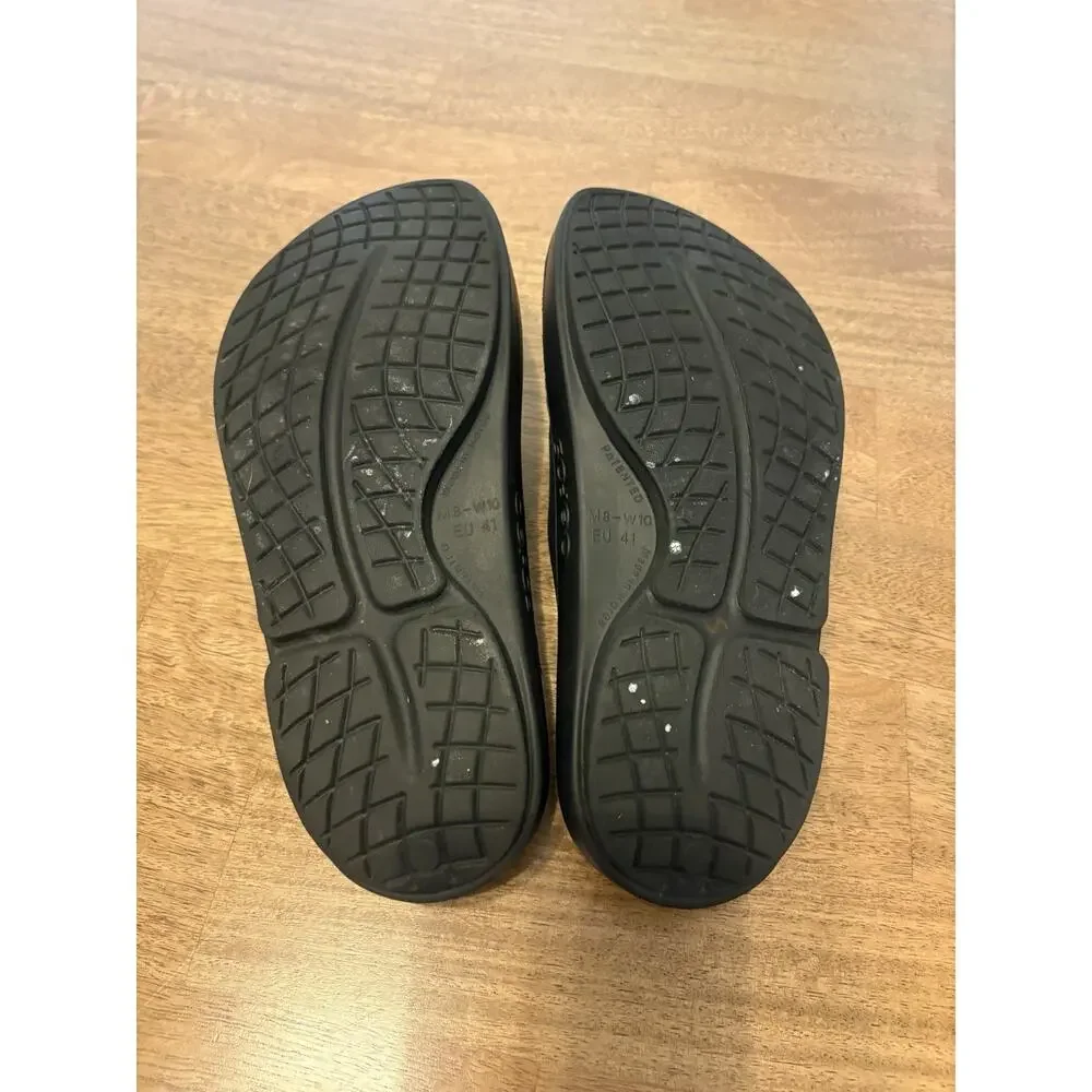 OOFOS Ooahh Recovery Slide Sandals Black Men’s Size 8 Comfort Slip-On